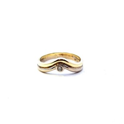 Starožitný zlatý prsten s diamantem, vel. 51,5