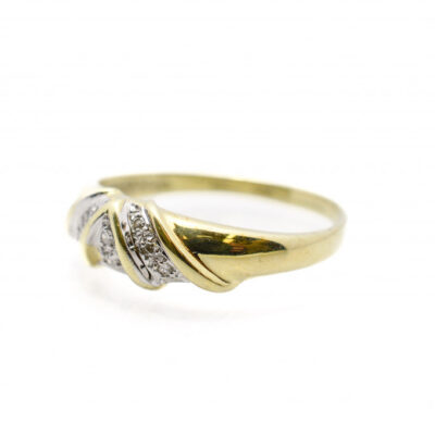 Starožitný zlatý prsten s diamanty, vel. 55,5