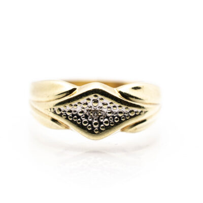 Zlatý prsten s briliantem, vel. 56