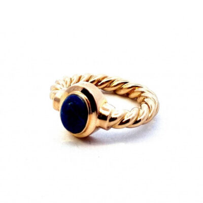 Zlatý prsten s lapis lazuli, vel. 52