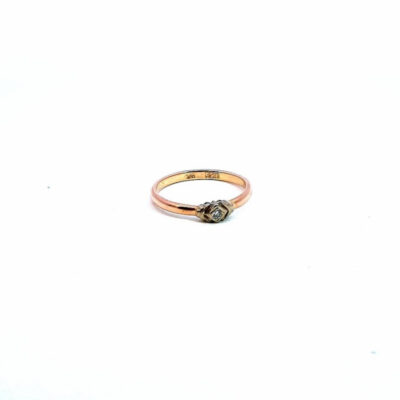 Zlatý prsten s briliantem, vel. 55