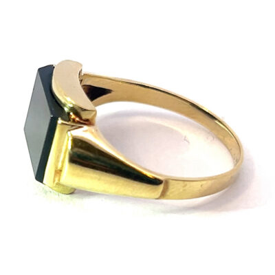 Zlatý pánský prsten s onyxem, vel. 65