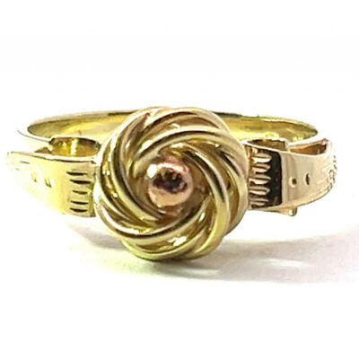 Zlatý prsten ze žlutého a růžového zlata, vel. 53